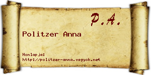 Politzer Anna névjegykártya
